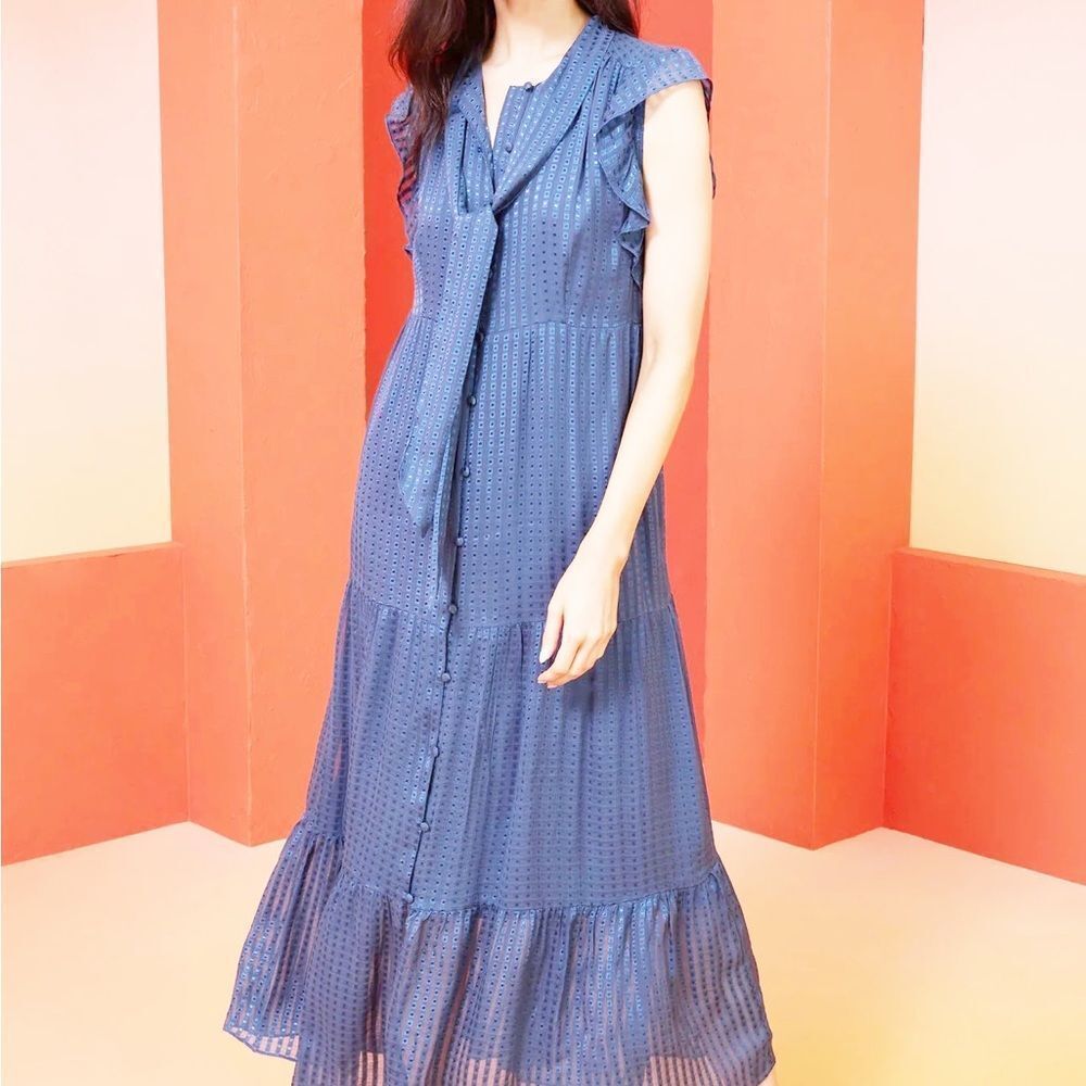 MARIE OLIVER NWT KYLEE SILK-BLEND MAXI DRESS